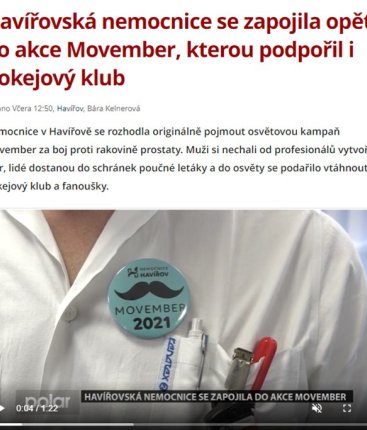 Havířovská nemocnice se zapojila opět do akce Movember, kterou podpořil i hokejový klub