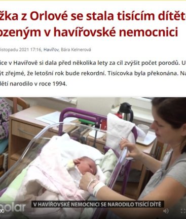 Anežka z Orlové se stala tisícím dítětem narozeným v havířovské nemocnici