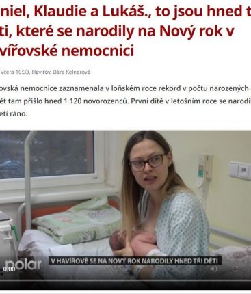 Daniel, Klaudie a Lukáš., to jsou hned tři děti, které se narodily na Nový rok v havířovské nemocnici