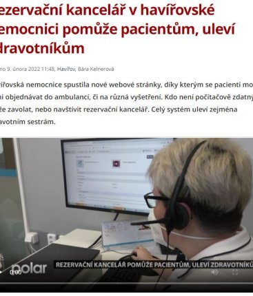 Rezervační kancelář v havířovské nemocnici pomůže pacientům, uleví zdravotníkům