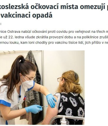 Moravskoslezská očkovací místa omezují provoz, zájem o vakcinaci opadá
