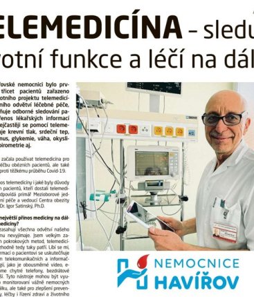 TELEMEDICÍNA – sleduje životní funkce a léčí na dálku